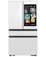 Bespoke 29 cu. ft. 4-Door French Door Refrigerator with AI Family Hub™+ & AI Vision Inside™ in White Glass