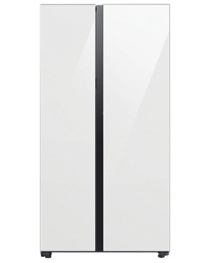 Bespoke Side-by-Side 28 cu. ft. Refrigerator with Beverage Center™ in White Glass