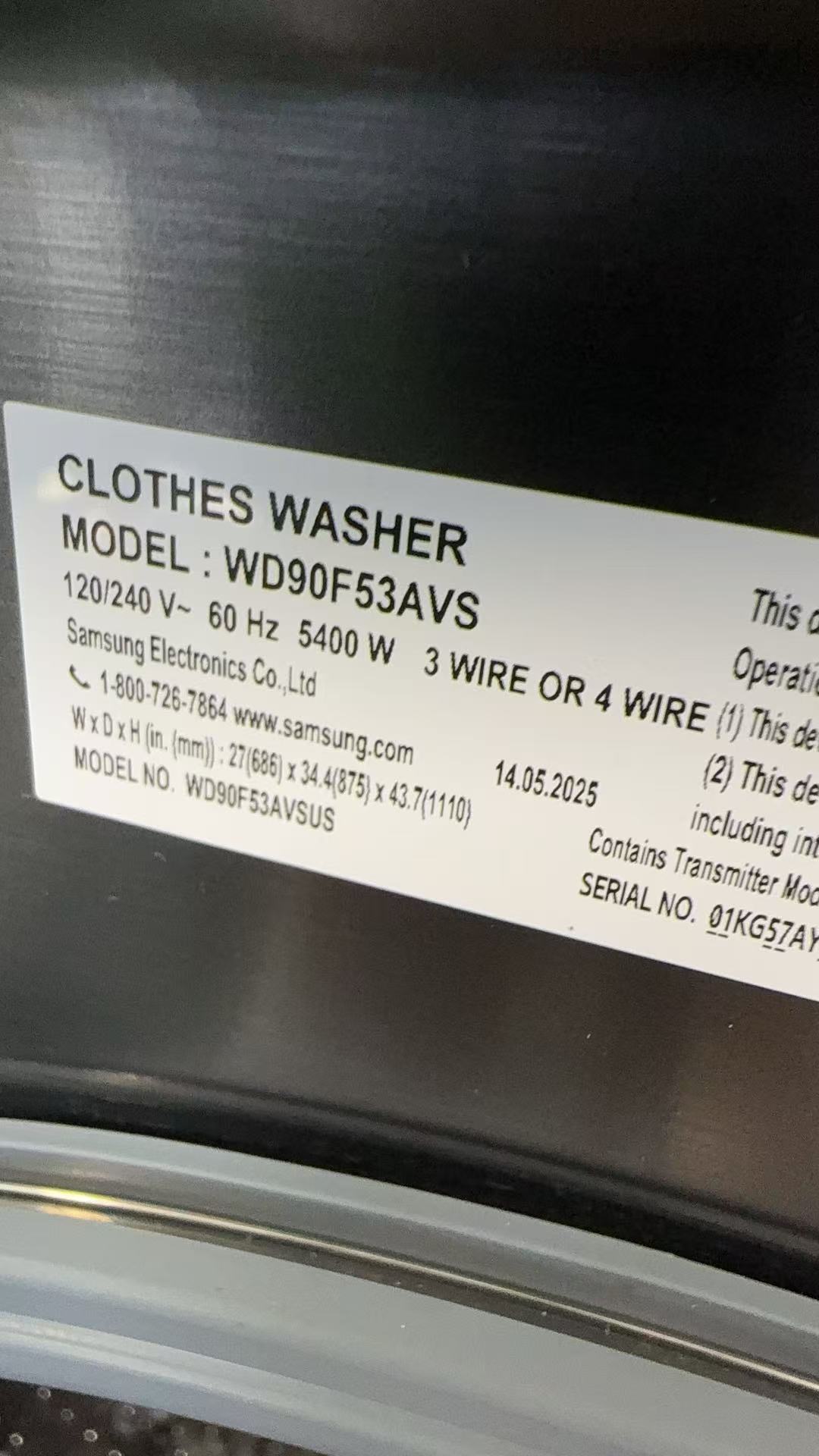 WD90F53AVS (4) 5.3 cu. ft. Bespoke AI Laundry Vented Combo™ All-in-One Ultra Capacity Washer and Electric Dryer with AI Home in Dark Steel - Image 5