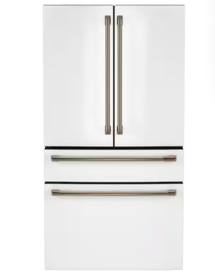 36 in. 23.2 cu. ft. Counter-Depth 4-Door French-Door Refrigerator in Matte White w/ Dual-Dispense AutoFill Pitcher