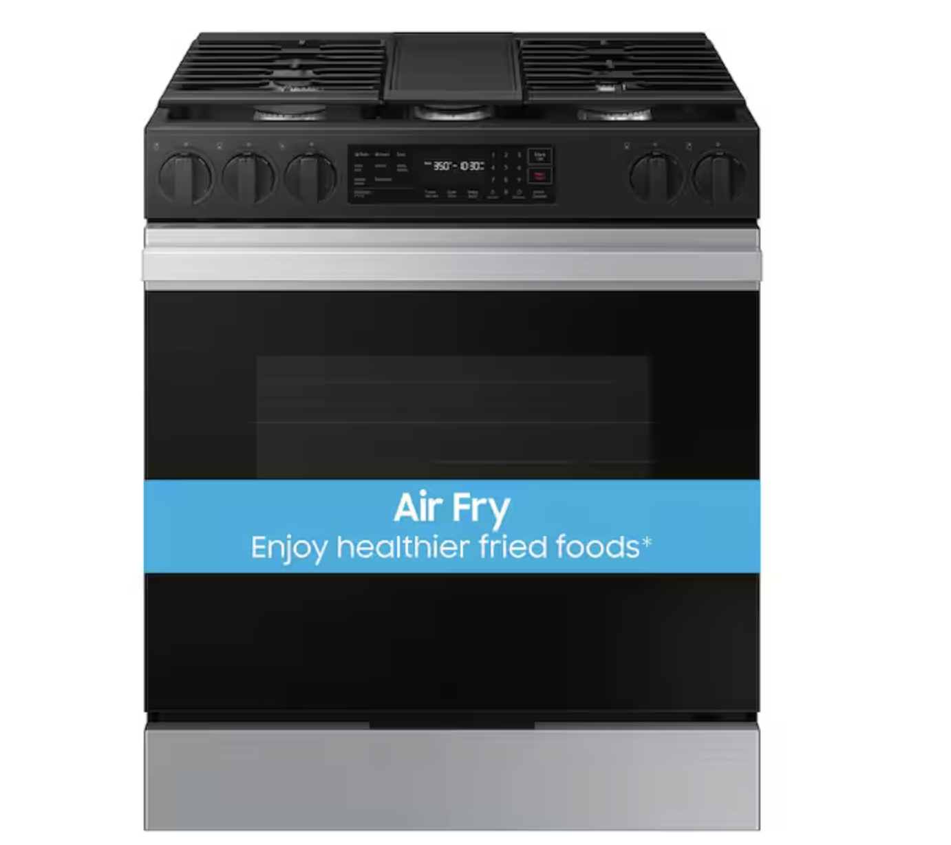截屏2026-08-19 下午5.00.01 samsung Bespoke 30 in. 5-Burner Smart Slide-In Gas Range in Stainless Steel with Air Fry and Safety Knobs - Image 1