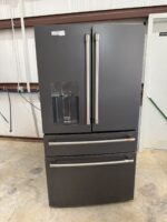 27.8 cu. ft. Smart 4- Door French Door Refrigerator with Convertible Middle Drawer in Matte Black, Autofill Dispenser - Image 5