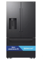 Samsung 36" 29 cu. ft. Standard Depth 3-Door Matte Black Steel French Door Refrigerator with Zero Clearance Fit and Sphere Ice